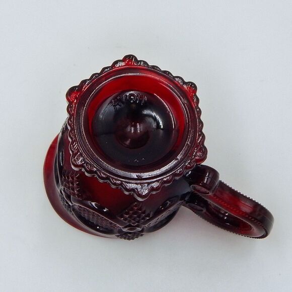Avon Cape Cod Collection Ruby Red Glass Creamer Pitcher - Picture 6 of 9